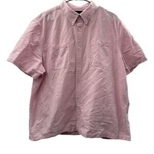 Calvin Klein Men's Light Pink Short Sleeve‎ Button Down Shirt Size XL